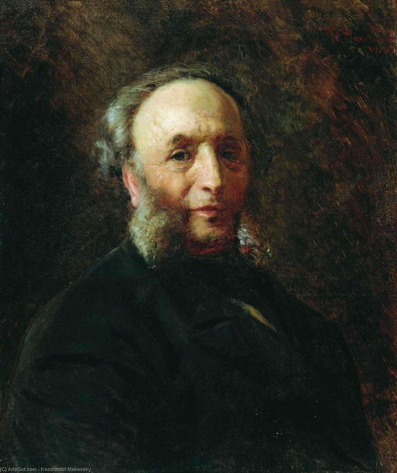 Wikioo.org - The Encyclopedia of Fine Arts - Painting, Artwork by Konstantin Yegorovich Makovsky - Portrait of the Artist Ivan Aivazovsky