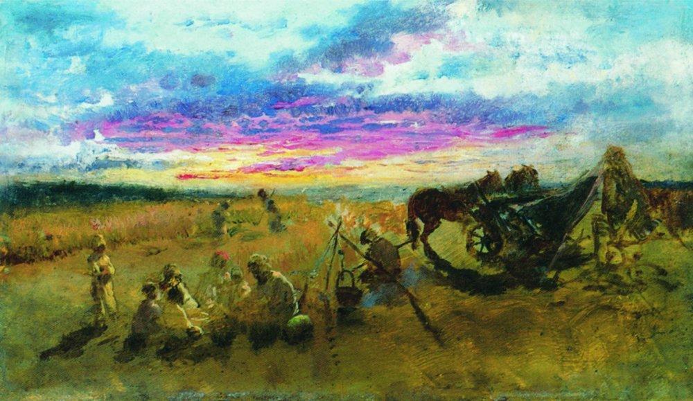 Wikioo.org - The Encyclopedia of Fine Arts - Painting, Artwork by Konstantin Yegorovich Makovsky - Campfire. Kachanovka