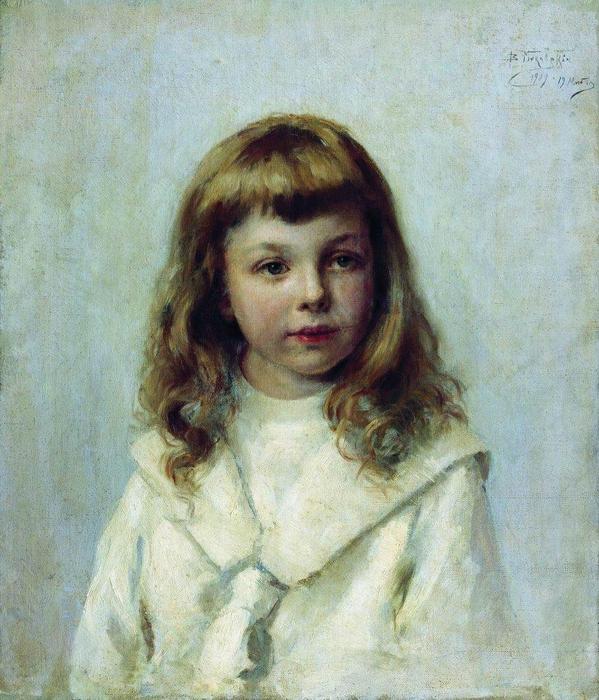 WikiOO.org – 美術百科全書 - 繪畫，作品 Konstantin Yegorovich Makovsky -  肖像  的  女孩