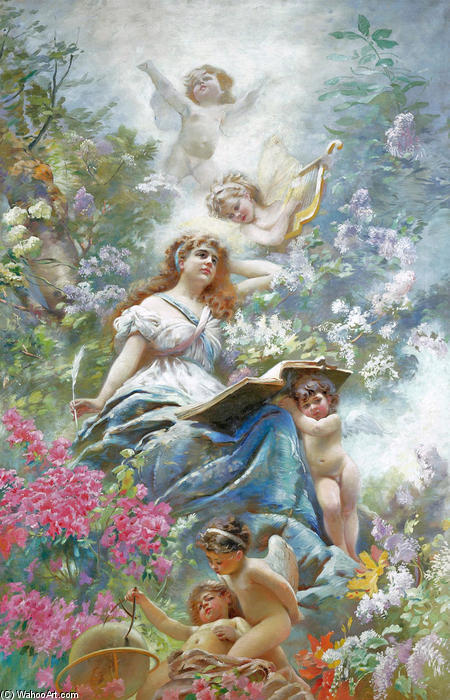 Wikioo.org - The Encyclopedia of Fine Arts - Painting, Artwork by Konstantin Yegorovich Makovsky - The Muse of Poesie
