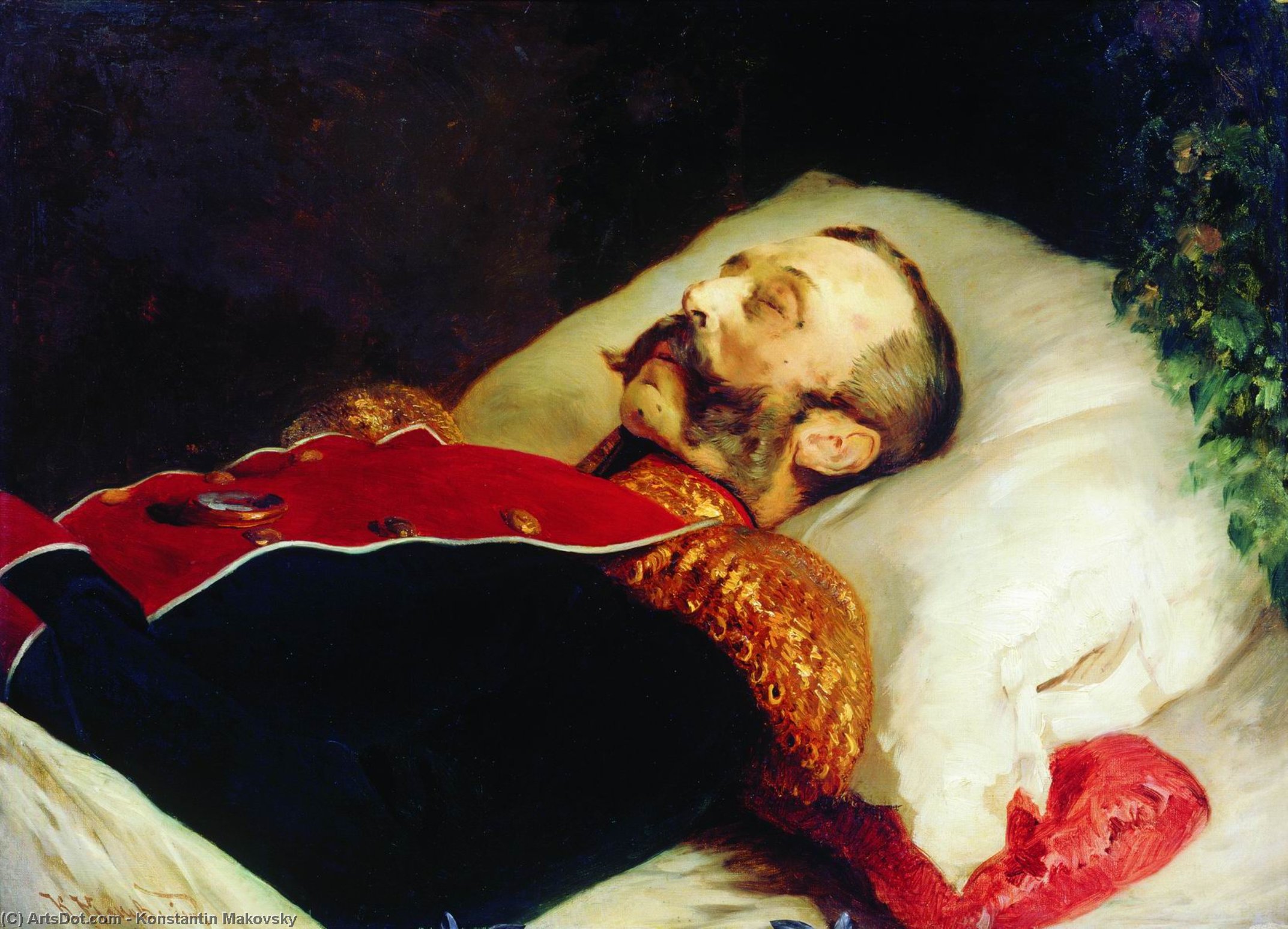 Wikioo.org - The Encyclopedia of Fine Arts - Painting, Artwork by Konstantin Yegorovich Makovsky - Emperor Alexander II on His Deathbed