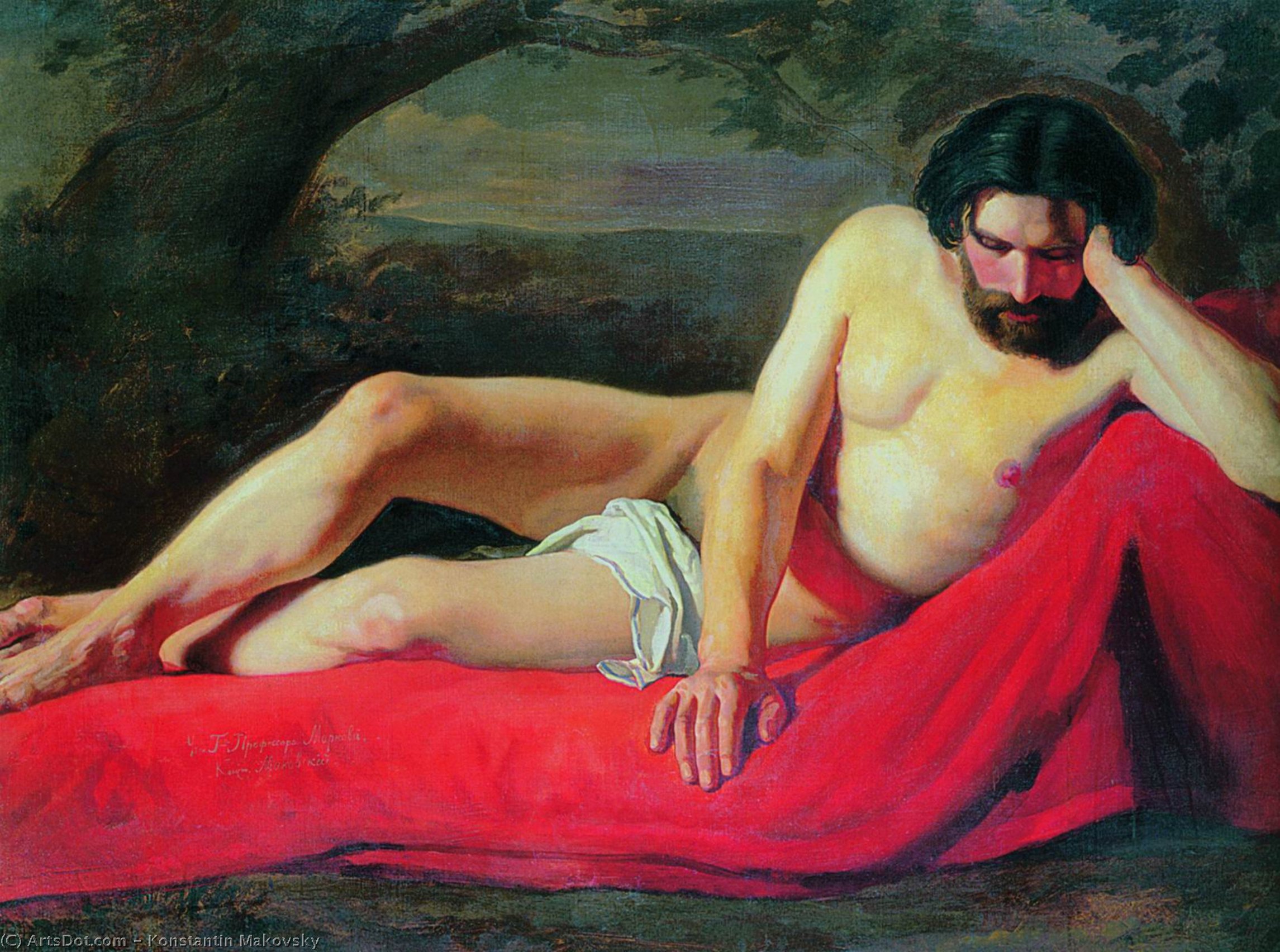 WikiOO.org - Encyclopedia of Fine Arts - Maľba, Artwork Konstantin Yegorovich Makovsky - Reclining Model