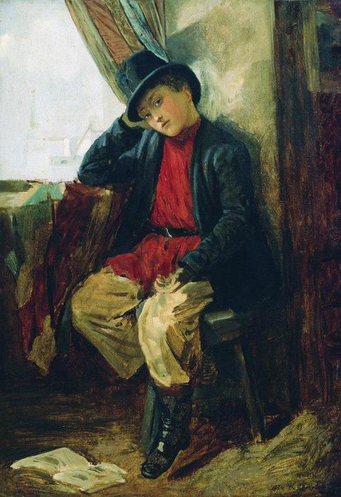 Wikioo.org - The Encyclopedia of Fine Arts - Painting, Artwork by Konstantin Yegorovich Makovsky - Portrait of Vladimir Makovsky in Childhood
