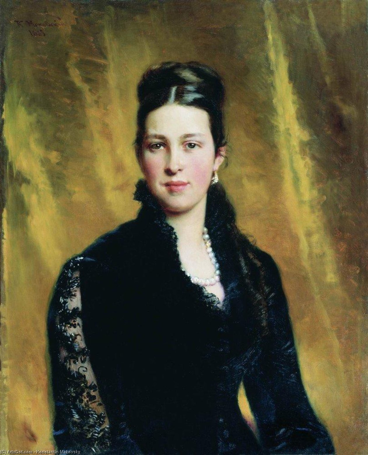 Wikioo.org - The Encyclopedia of Fine Arts - Painting, Artwork by Konstantin Yegorovich Makovsky - Female Portrait (11)