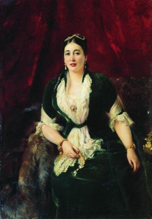 WikiOO.org – 美術百科全書 - 繪畫，作品 Konstantin Yegorovich Makovsky - 肖像女商人E.Rastorgueva的