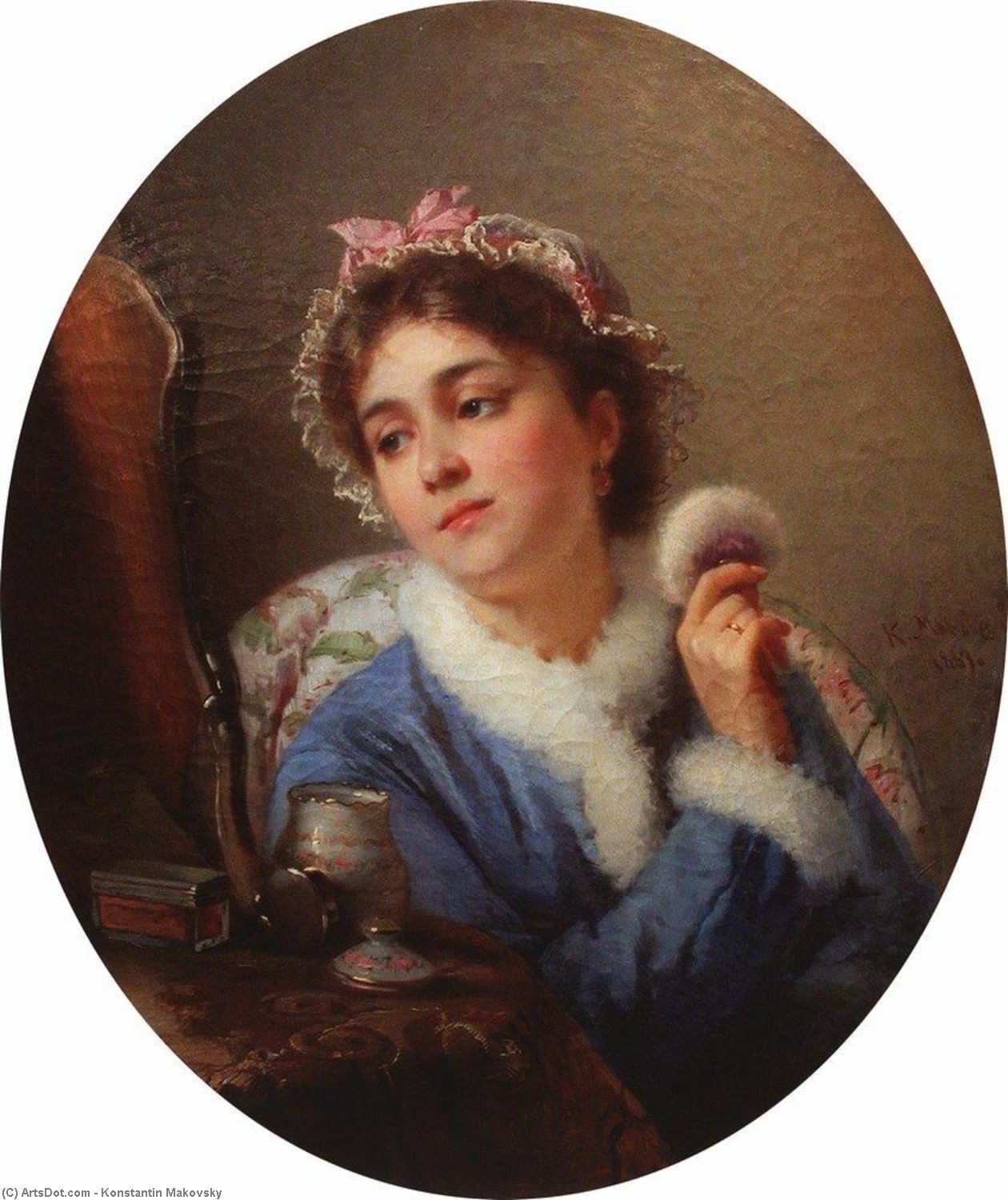 Wikioo.org - The Encyclopedia of Fine Arts - Painting, Artwork by Konstantin Yegorovich Makovsky - Flirt