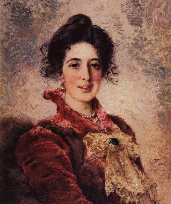 Wikioo.org - The Encyclopedia of Fine Arts - Painting, Artwork by Konstantin Yegorovich Makovsky - Female Portrait (12)