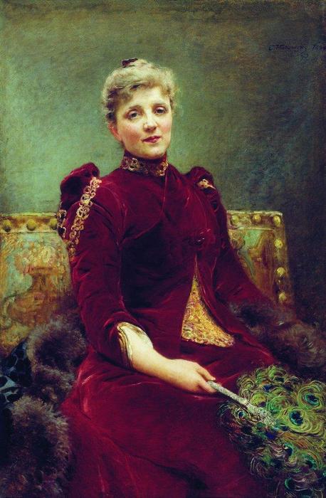 Wikioo.org - The Encyclopedia of Fine Arts - Painting, Artwork by Konstantin Yegorovich Makovsky - Portrait of Hudenkova