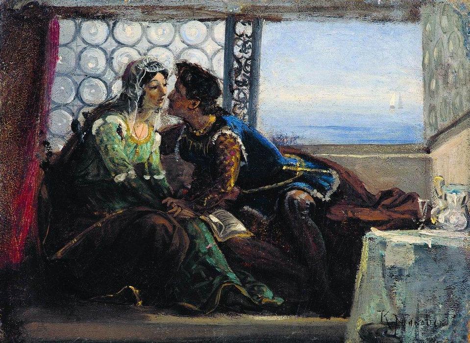 Wikioo.org - The Encyclopedia of Fine Arts - Painting, Artwork by Konstantin Yegorovich Makovsky - Romeo and Juliet