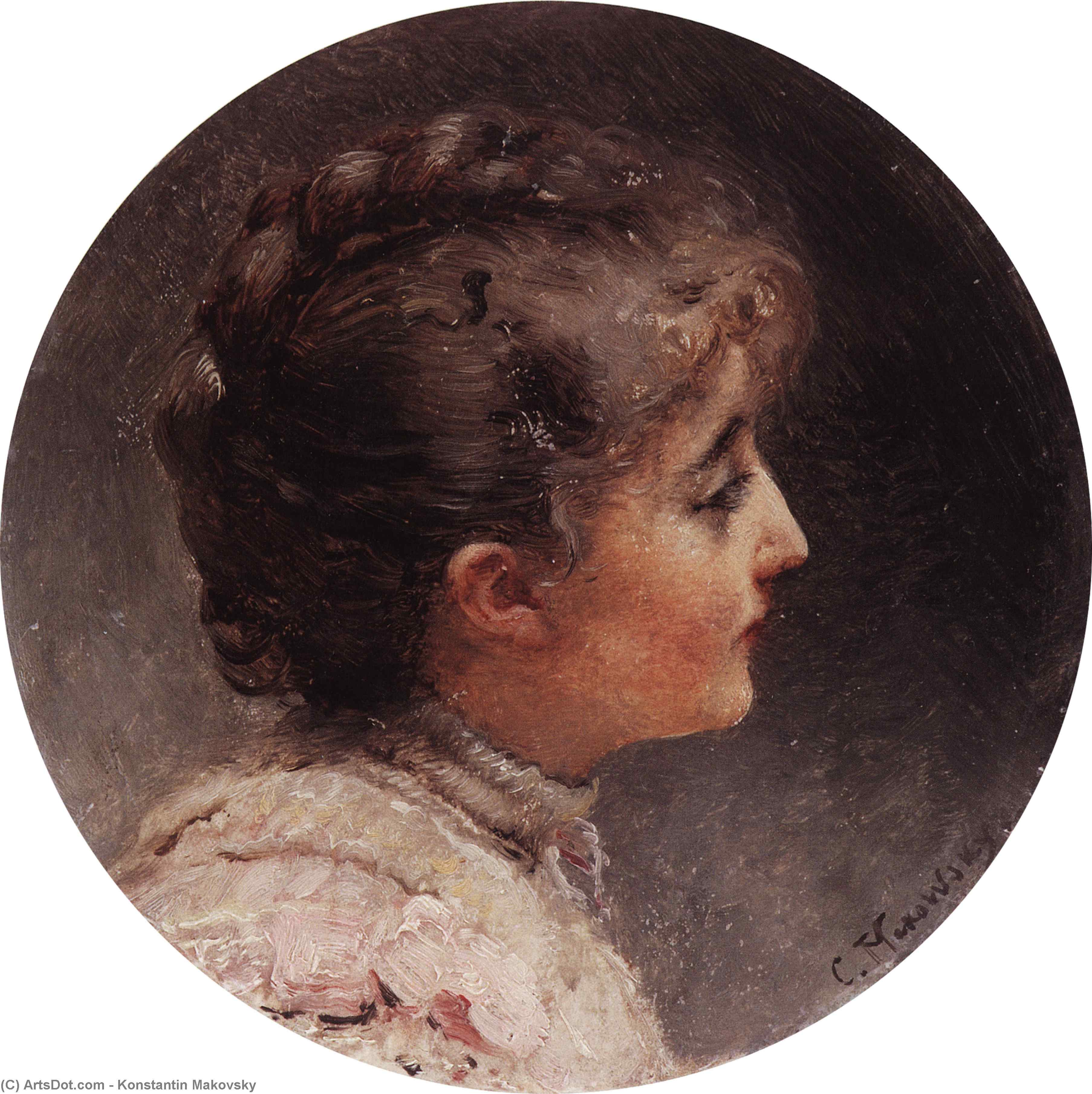 Wikioo.org - The Encyclopedia of Fine Arts - Painting, Artwork by Konstantin Yegorovich Makovsky - Portrait of Lady Vivien