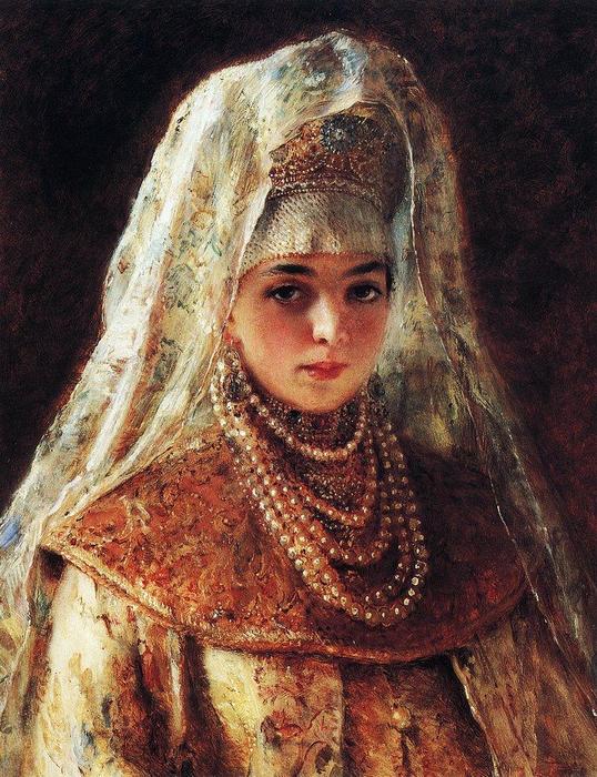 Wikioo.org - The Encyclopedia of Fine Arts - Painting, Artwork by Konstantin Yegorovich Makovsky - Boyaryshnya (8)