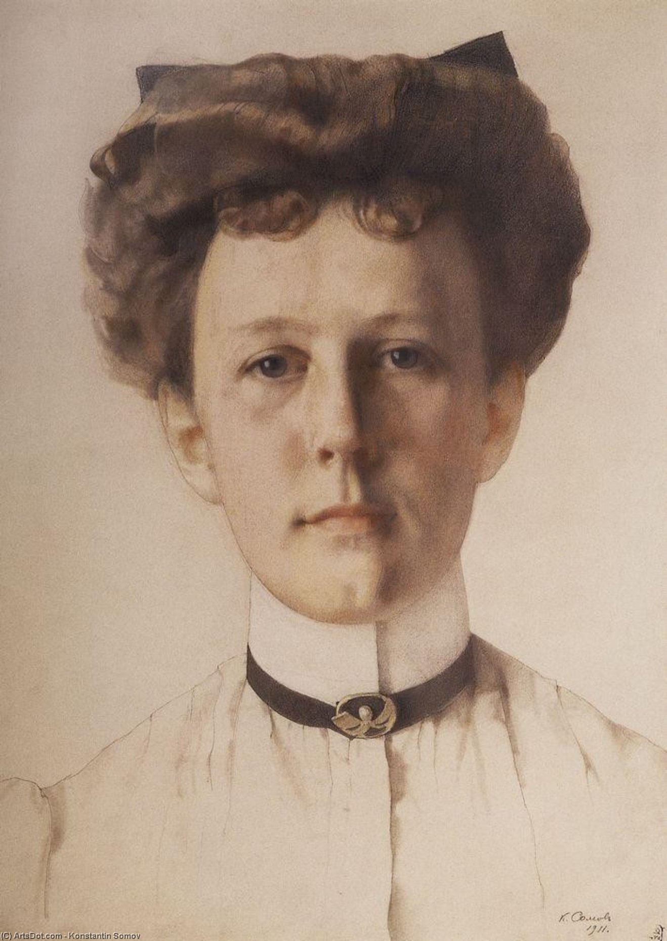 WikiOO.org - Encyclopedia of Fine Arts - Festés, Grafika Konstantin Somov - Portrait of Baroness Alexandra Nolde