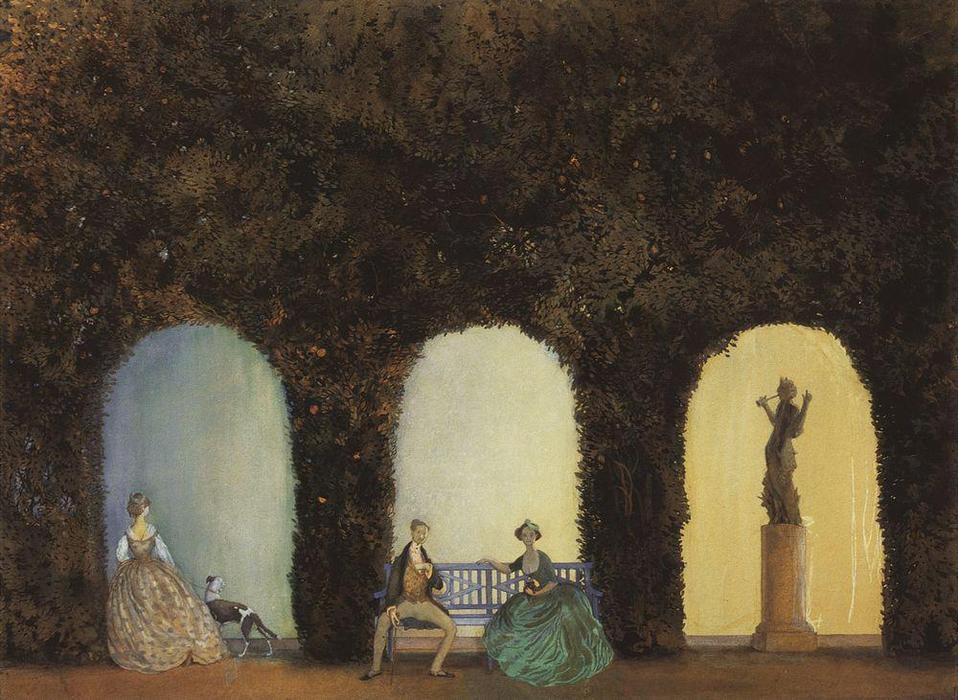 Wikioo.org - The Encyclopedia of Fine Arts - Painting, Artwork by Konstantin Somov - In the Bosquet