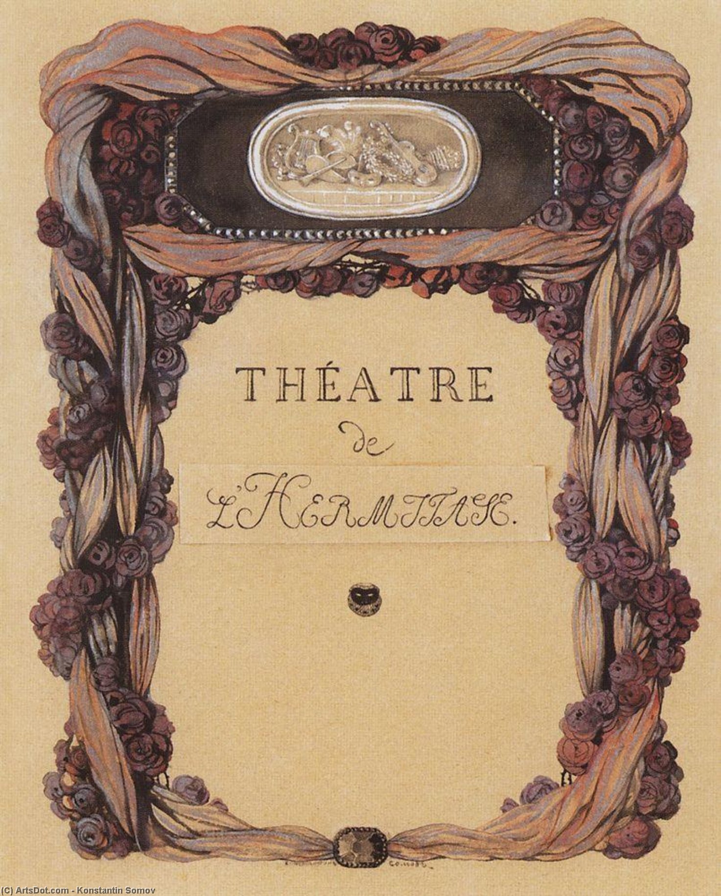 WikiOO.org - Encyclopedia of Fine Arts - Lukisan, Artwork Konstantin Somov - Cover of Theater Program 'Theatre de L Hermitage'
