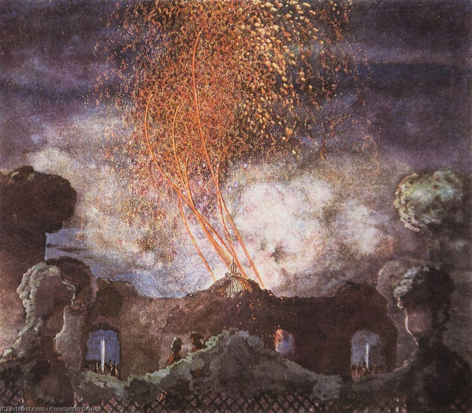 WikiOO.org - אנציקלופדיה לאמנויות יפות - ציור, יצירות אמנות Konstantin Somov - Fireworks