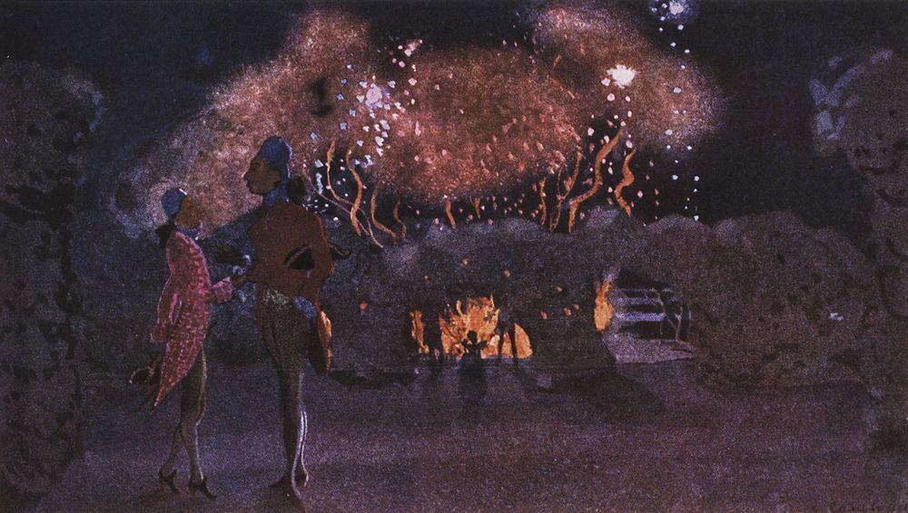 Wikioo.org – L'Enciclopedia delle Belle Arti - Pittura, Opere di Konstantin Somov - Fuochi d artificio