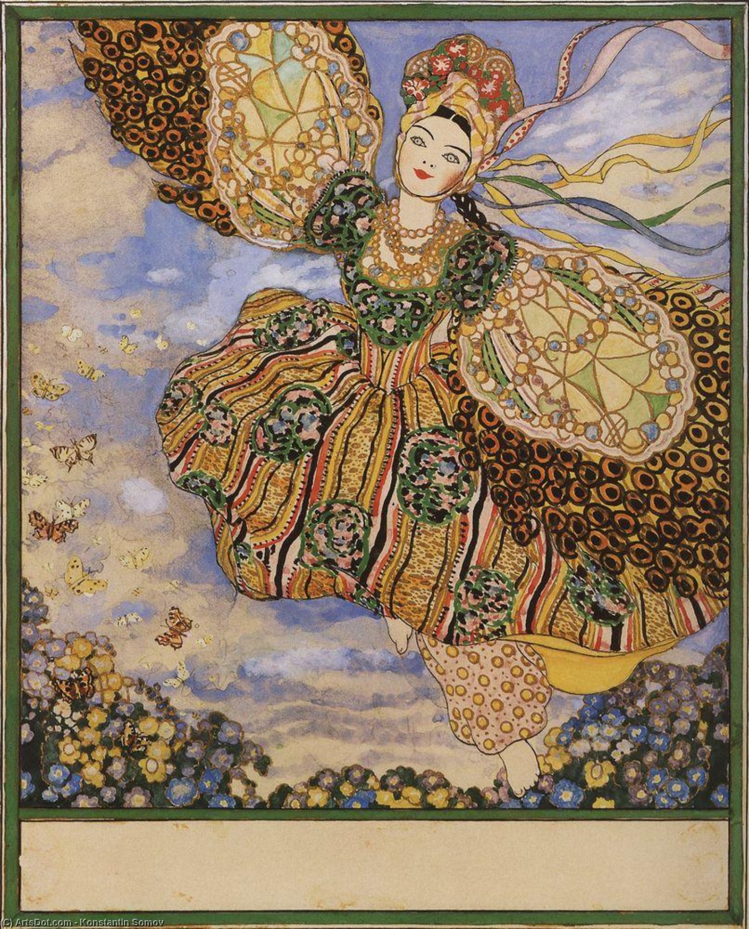 Wikioo.org - The Encyclopedia of Fine Arts - Painting, Artwork by Konstantin Somov - Firebird. Cover of the Book