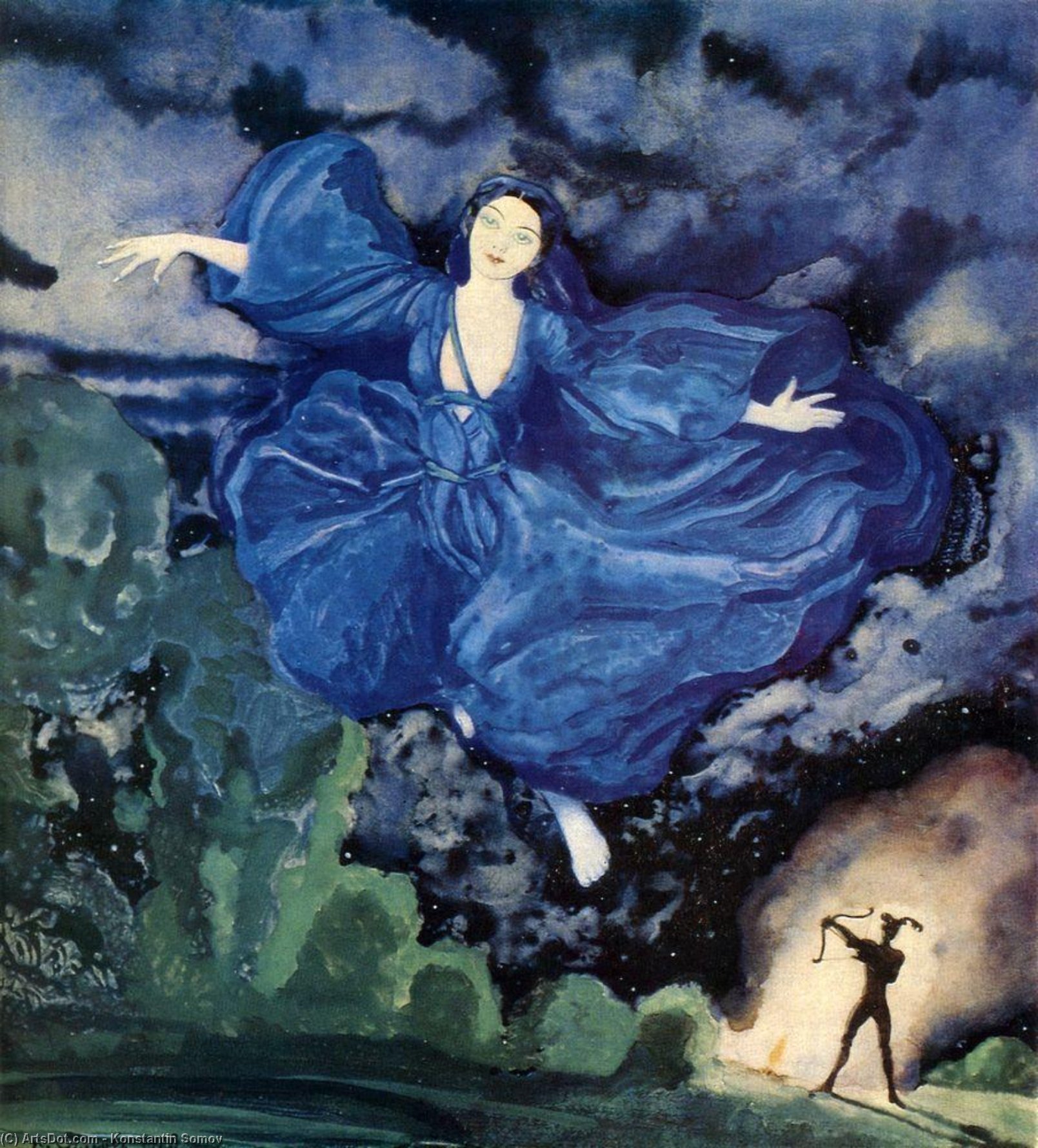 WikiOO.org - Encyclopedia of Fine Arts - Maľba, Artwork Konstantin Somov - Blue Bird