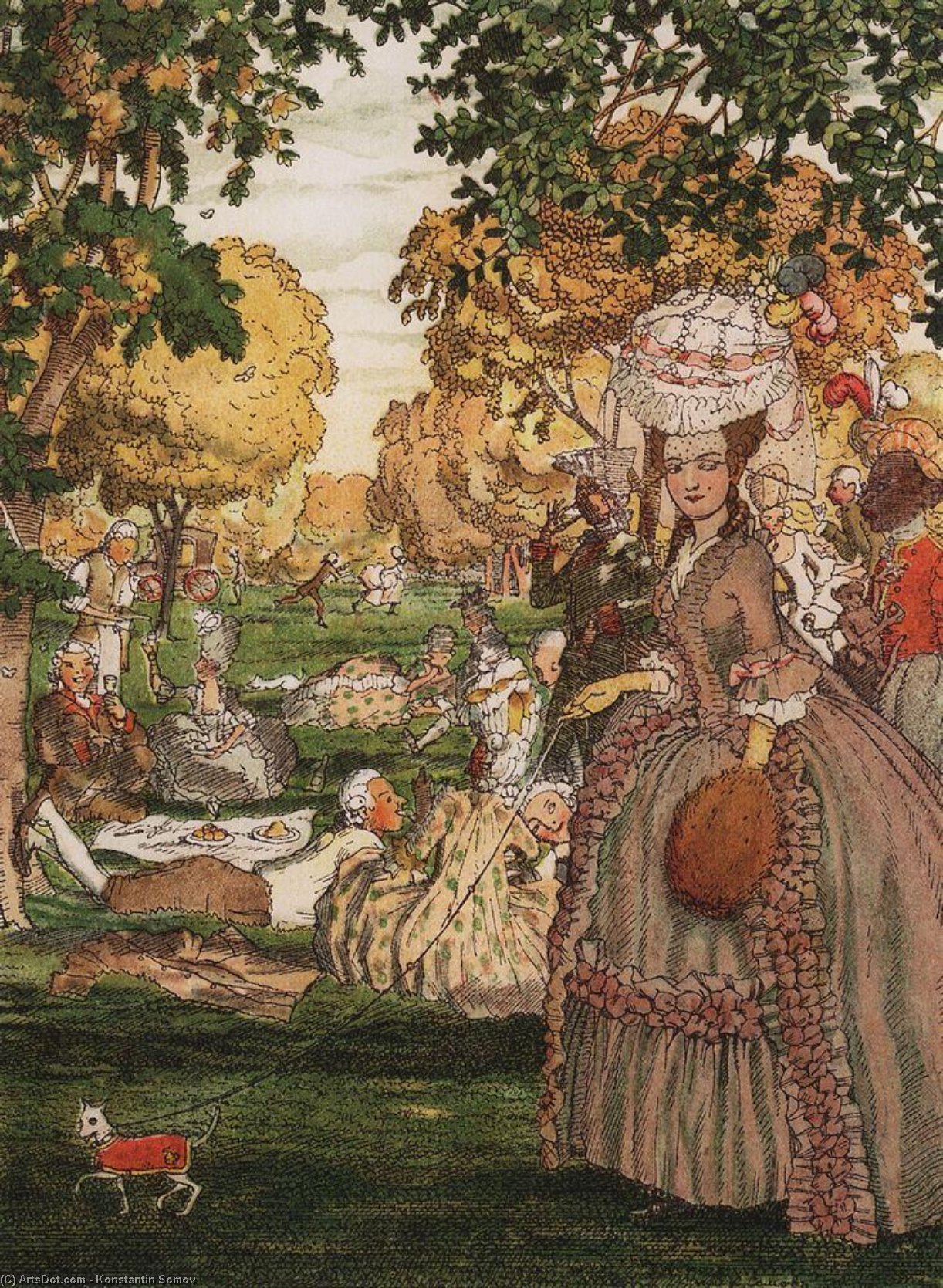 Wikioo.org - The Encyclopedia of Fine Arts - Painting, Artwork by Konstantin Somov - Book of the Marquise. Illustration 6