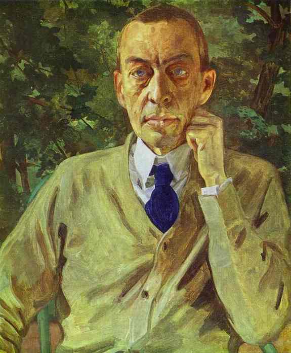 Wikioo.org – L'Encyclopédie des Beaux Arts - Peinture, Oeuvre de Konstantin Somov - Portrait du compositeur Sergueï Rachmaninov