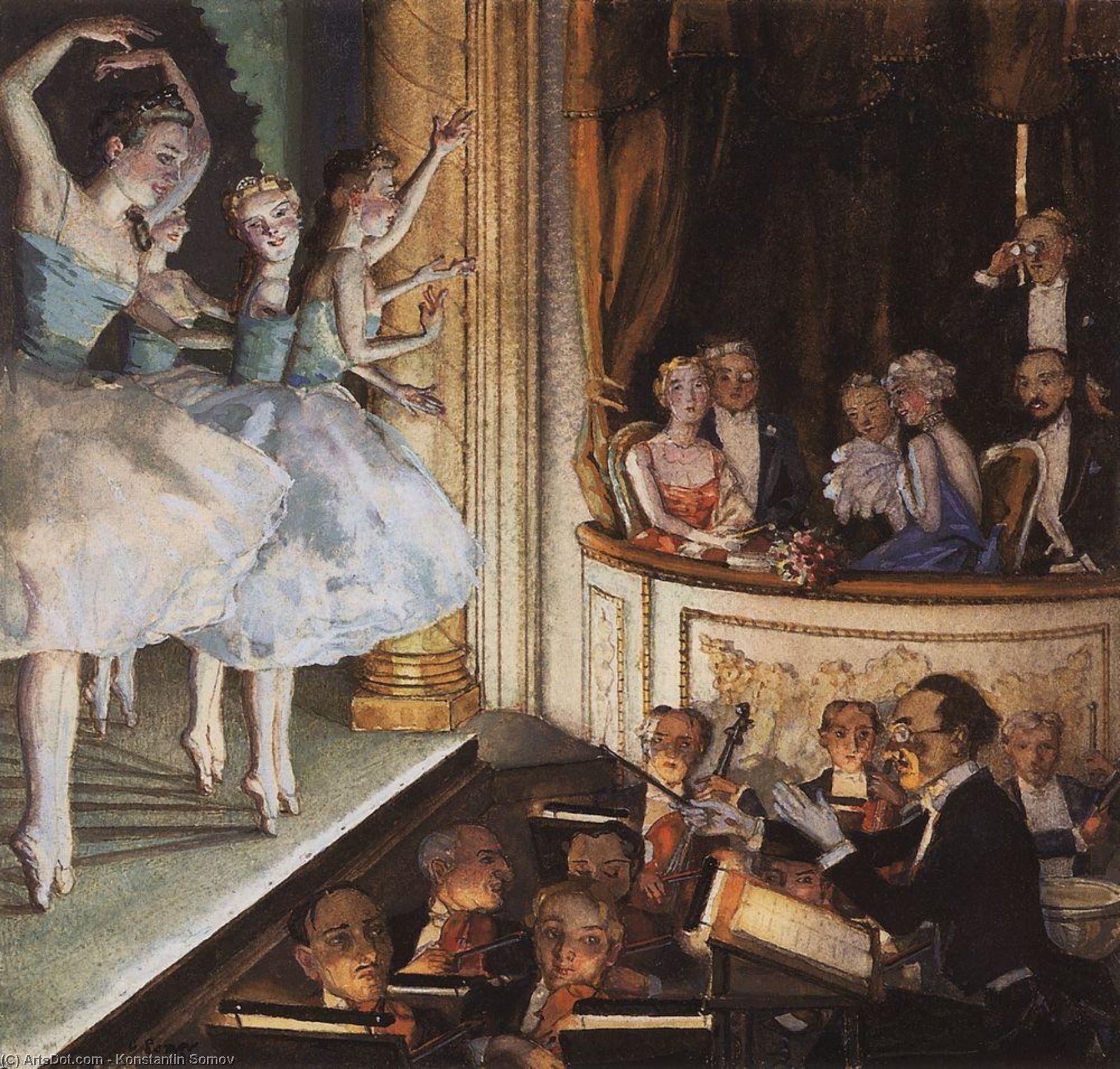 WikiOO.org - Encyclopedia of Fine Arts - Lukisan, Artwork Konstantin Somov - Russian ballet