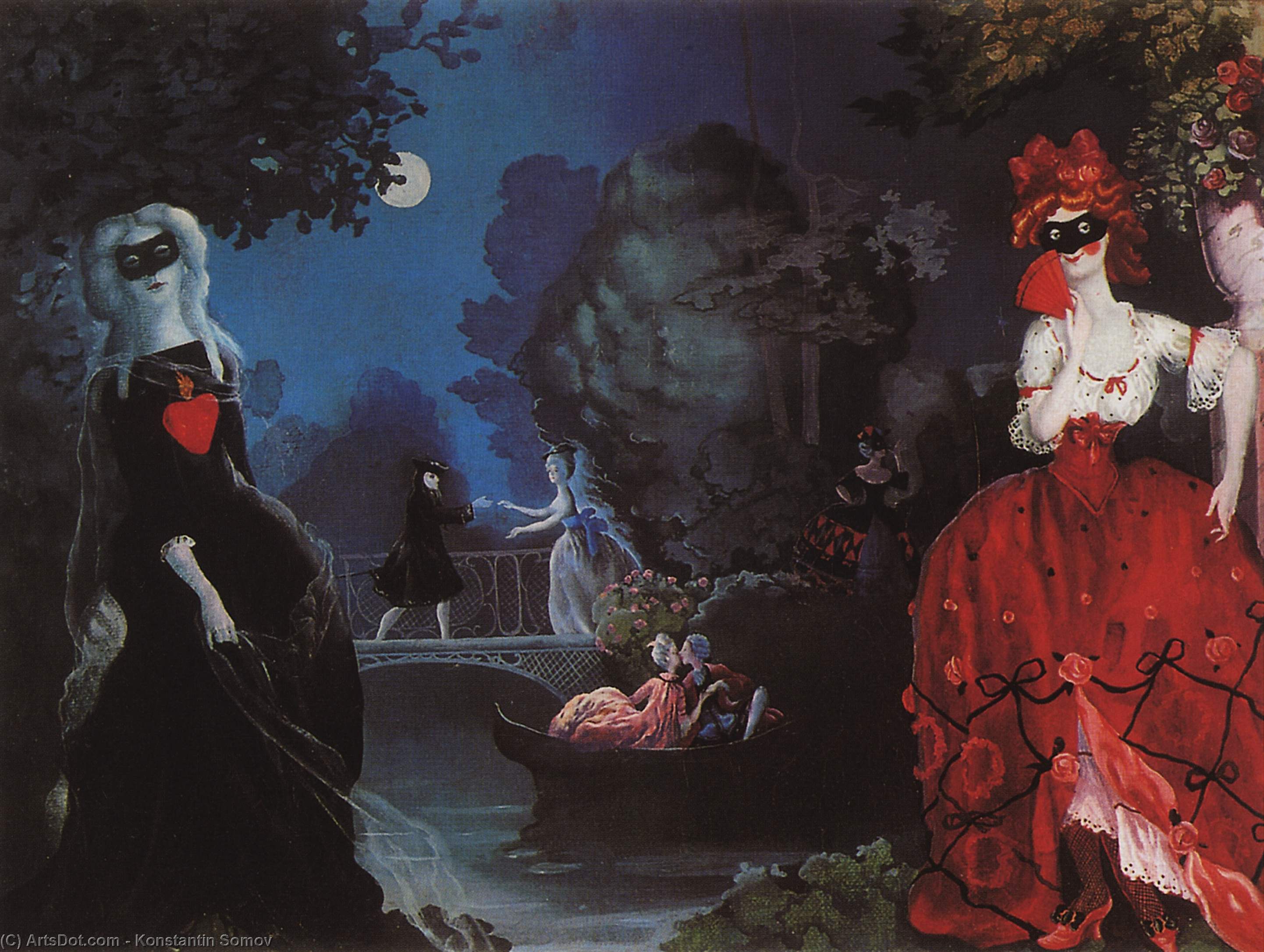 WikiOO.org - Encyclopedia of Fine Arts - Maleri, Artwork Konstantin Somov - Masquerade