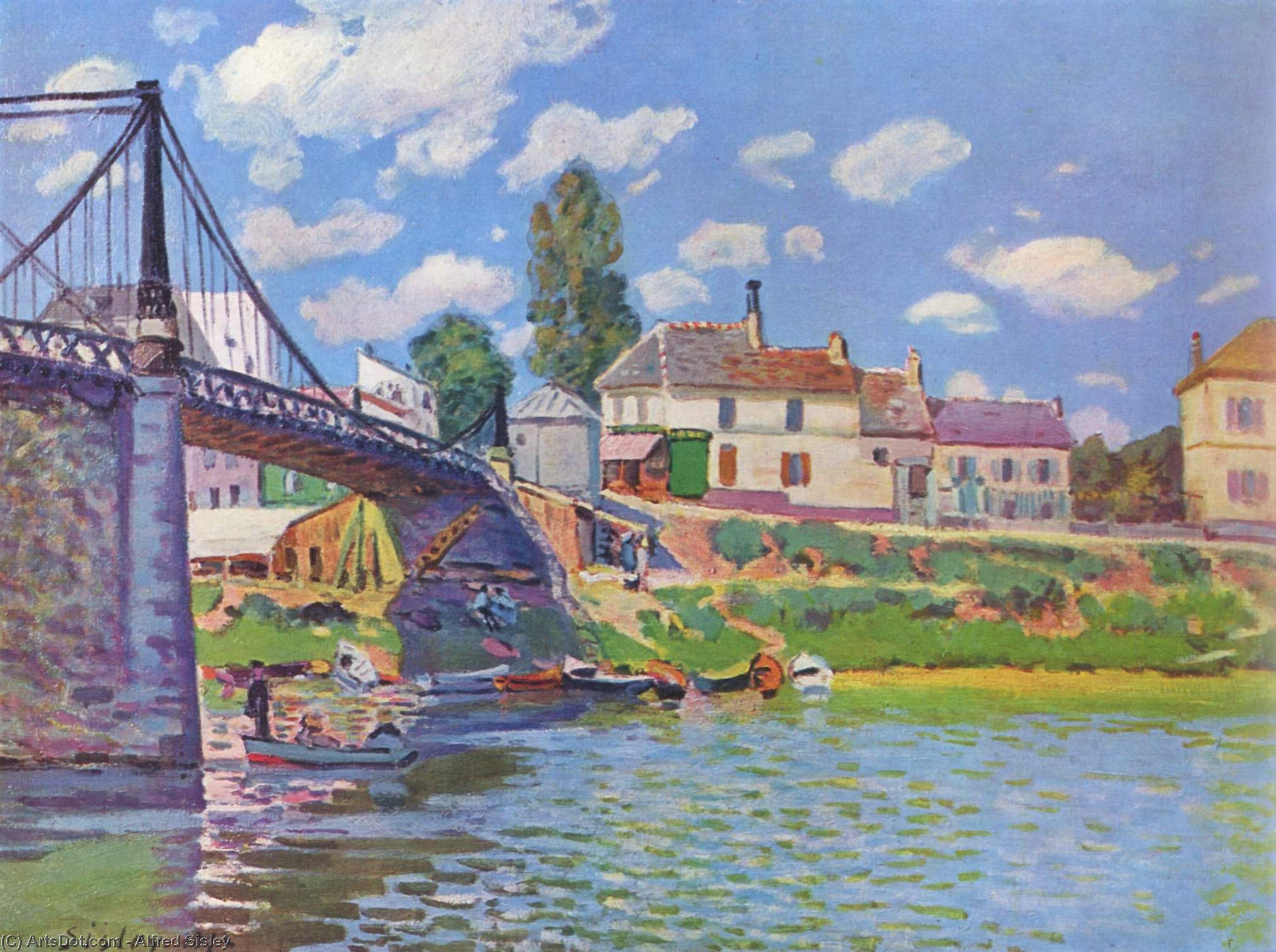 Wikioo.org - Bách khoa toàn thư về mỹ thuật - Vẽ tranh, Tác phẩm nghệ thuật Alfred Sisley - Bridge at Villeneuve la Garenne