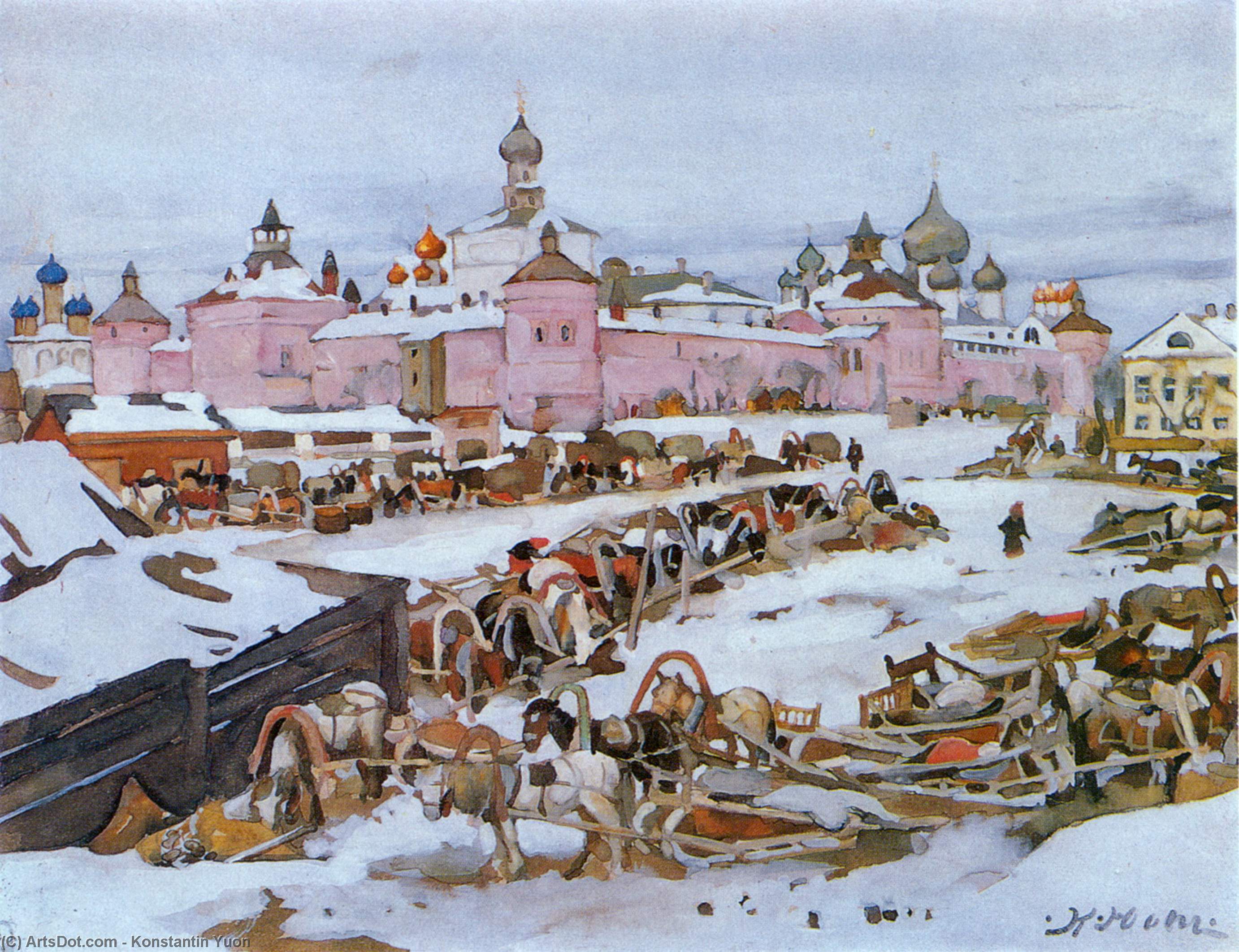 Wikioo.org - The Encyclopedia of Fine Arts - Painting, Artwork by Konstantin Yuon - The Rostov Kremlin