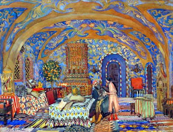WikiOO.org – 美術百科全書 - 繪畫，作品 Konstantin Yuon - 舞台设计穆索尔斯基的歌剧“沙皇鲍里斯”