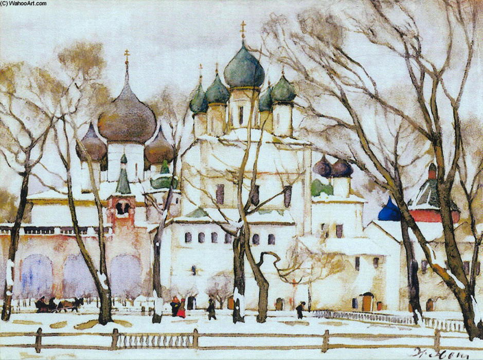 WikiOO.org - Enciclopédia das Belas Artes - Pintura, Arte por Konstantin Yuon - The cathederal in Rostov The Great