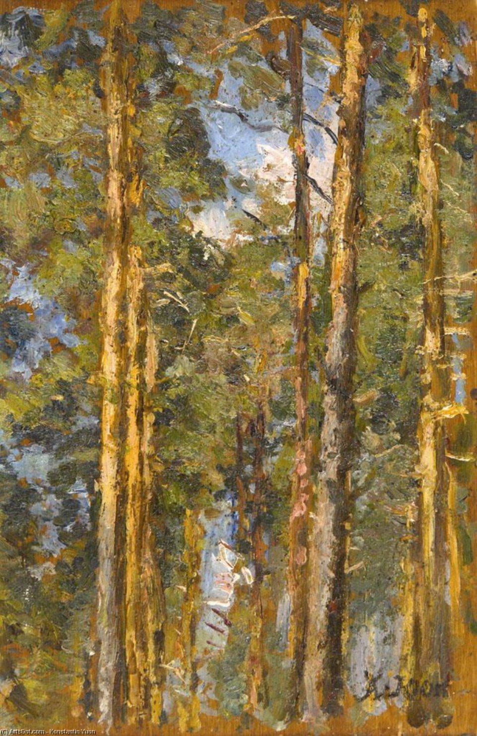 WikiOO.org - Encyclopedia of Fine Arts - Schilderen, Artwork Konstantin Yuon - Pine Trees