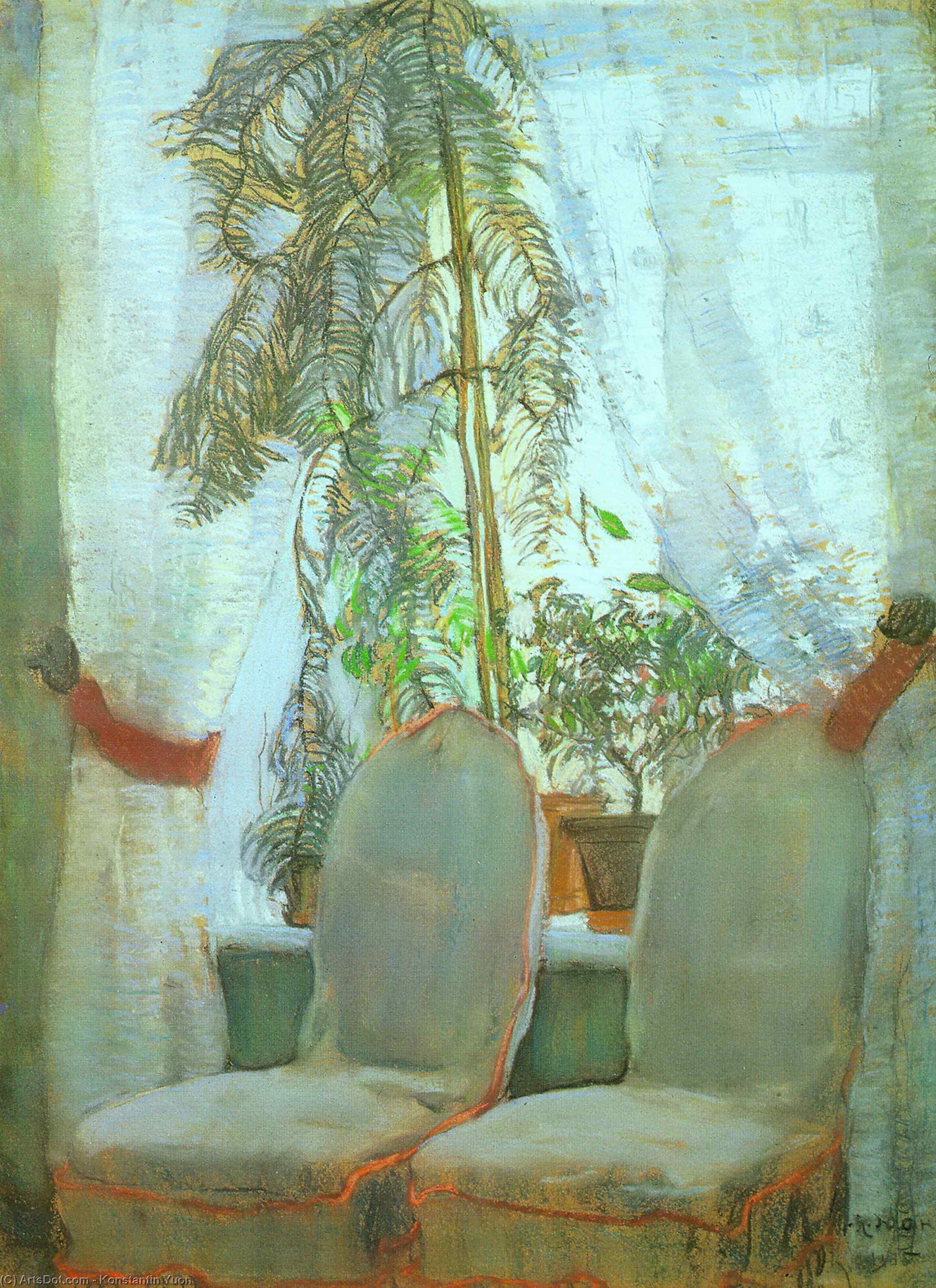Wikioo.org – L'Enciclopedia delle Belle Arti - Pittura, Opere di Konstantin Yuon - La Finestra Mosca  i genitori dell artista appartment