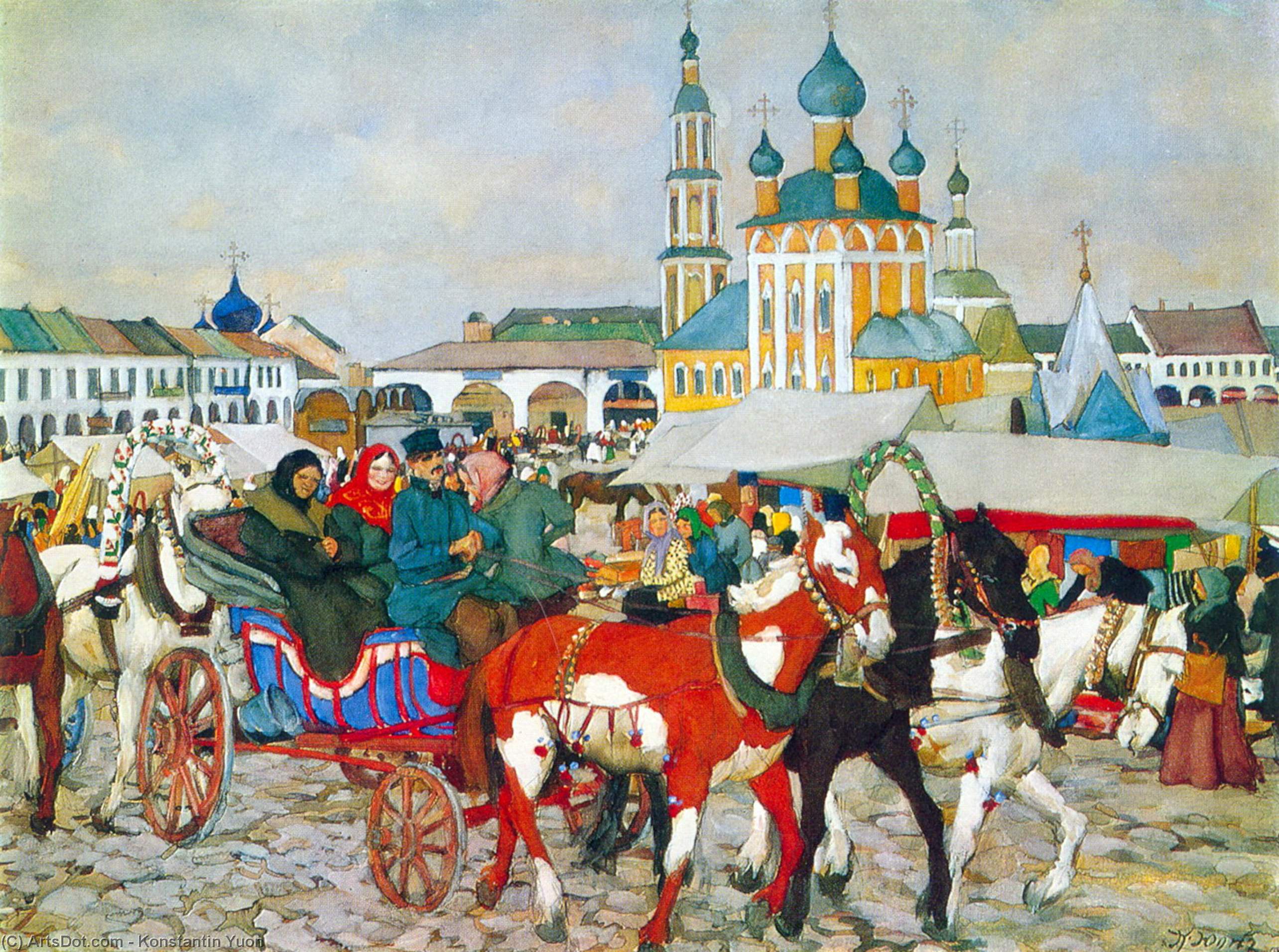 WikiOO.org - Encyclopedia of Fine Arts - Maleri, Artwork Konstantin Yuon - Triple in Uglich