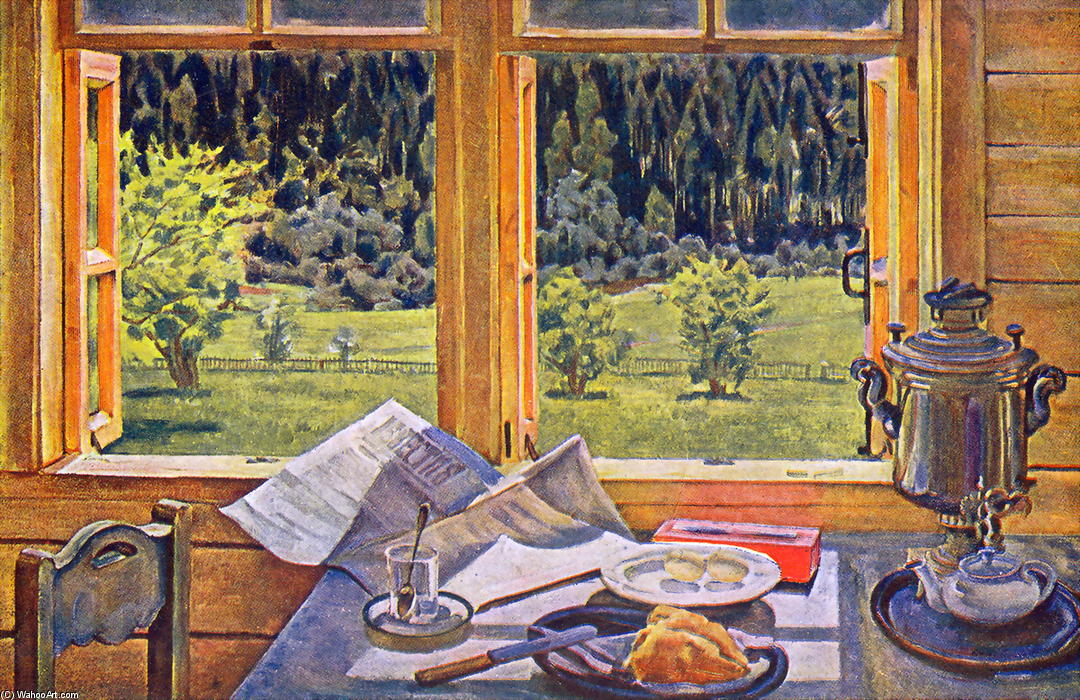 Wikioo.org - The Encyclopedia of Fine Arts - Painting, Artwork by Konstantin Yuon - Window to Nature. Ligachevo, may