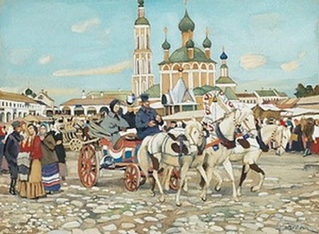 Wikioo.org - The Encyclopedia of Fine Arts - Painting, Artwork by Konstantin Yuon - Triple in Uglich