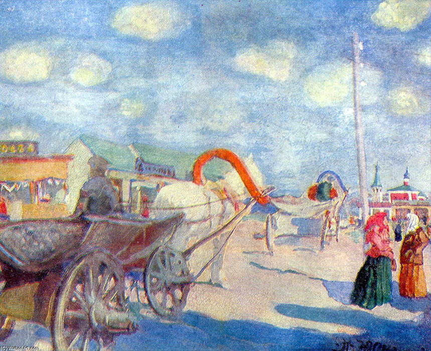 WikiOO.org - Encyclopedia of Fine Arts - Maleri, Artwork Konstantin Yuon - The Square of ??a provincial town