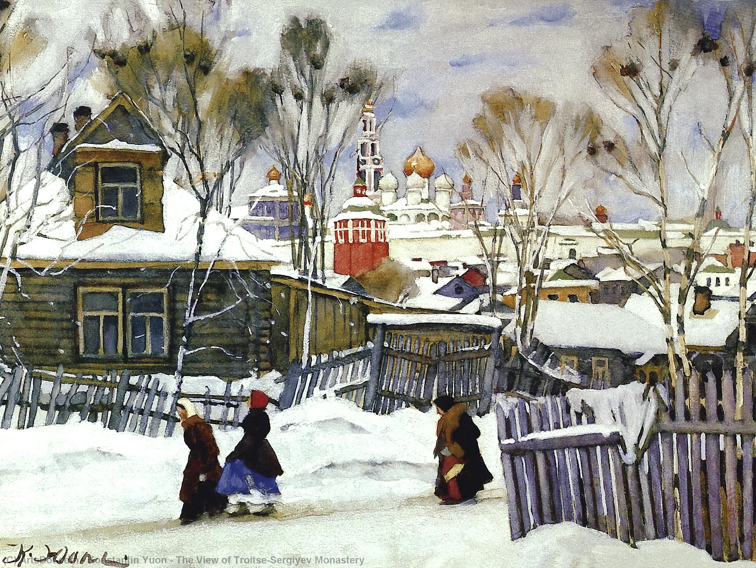 WikiOO.org - Encyclopedia of Fine Arts - Lukisan, Artwork Konstantin Yuon - The View of Troitse-Sergiyev Monastery