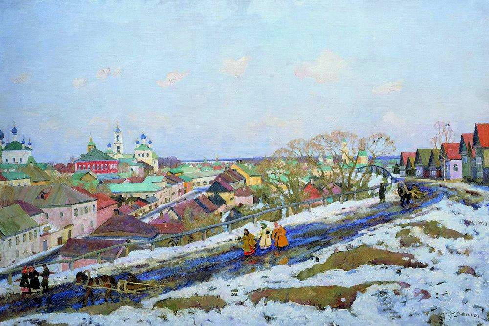 Wikioo.org - The Encyclopedia of Fine Arts - Painting, Artwork by Konstantin Yuon - In The Province. Torjok. Tver Governorate