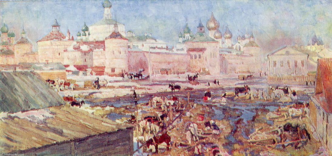 Wikioo.org - The Encyclopedia of Fine Arts - Painting, Artwork by Konstantin Yuon - The Blue Day. Rostov The Great