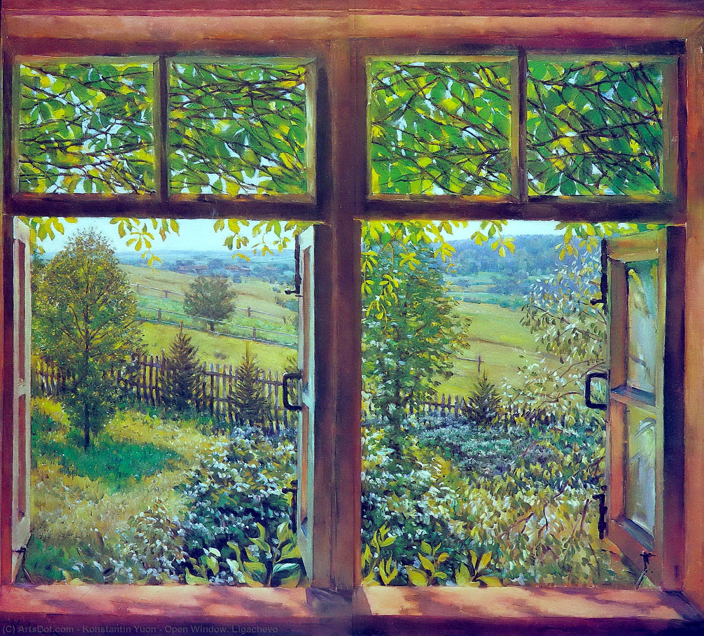 Wikioo.org – L'Enciclopedia delle Belle Arti - Pittura, Opere di Konstantin Yuon - aperto finestra . Ligachevo