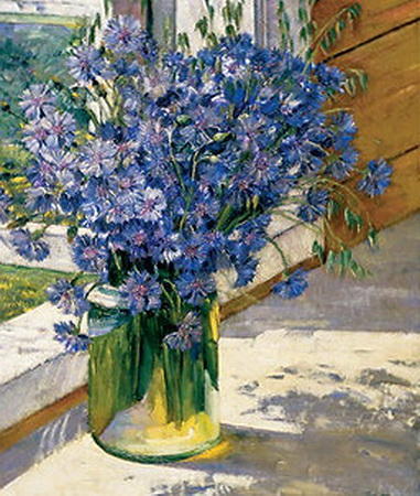 WikiOO.org - Güzel Sanatlar Ansiklopedisi - Resim, Resimler Konstantin Yuon - Cornflowers in a ray of sunshine