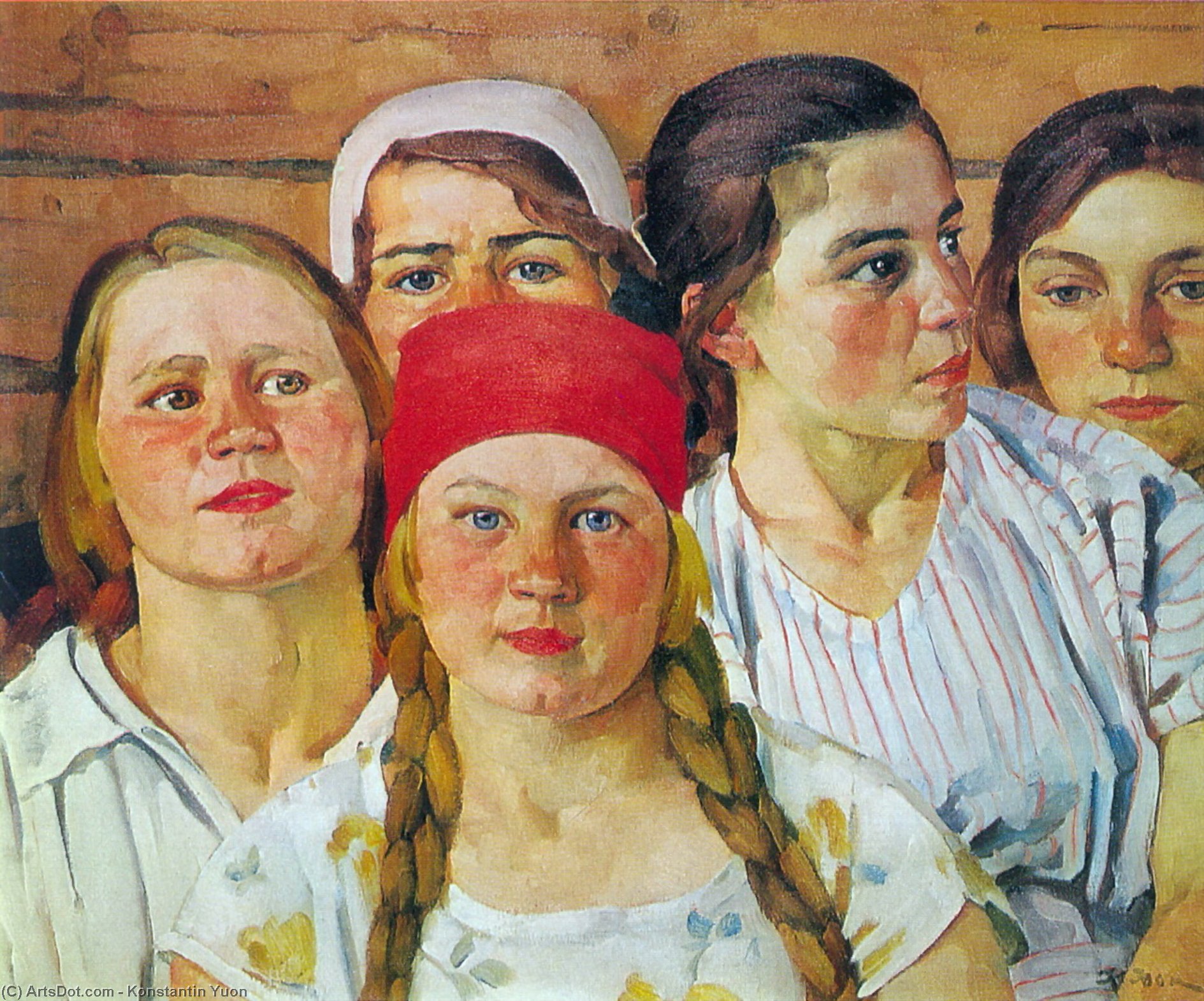 WikiOO.org - Encyclopedia of Fine Arts - Maleri, Artwork Konstantin Yuon - Podmoskovnaya youth. Ligachevo