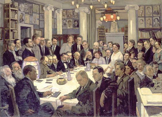 WikiOO.org - Енциклопедія образотворчого мистецтва - Живопис, Картини
 Konstantin Yuon - Meeting of the association 'Nikitinsky subbotniks'