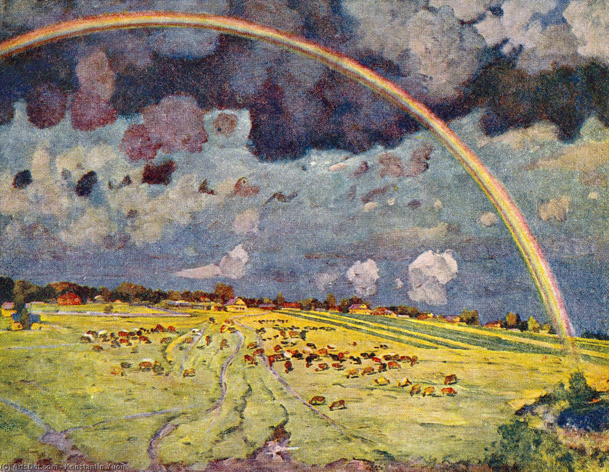 WikiOO.org - Enciclopedia of Fine Arts - Pictura, lucrări de artă Konstantin Yuon - Rainbow. Ligachevo