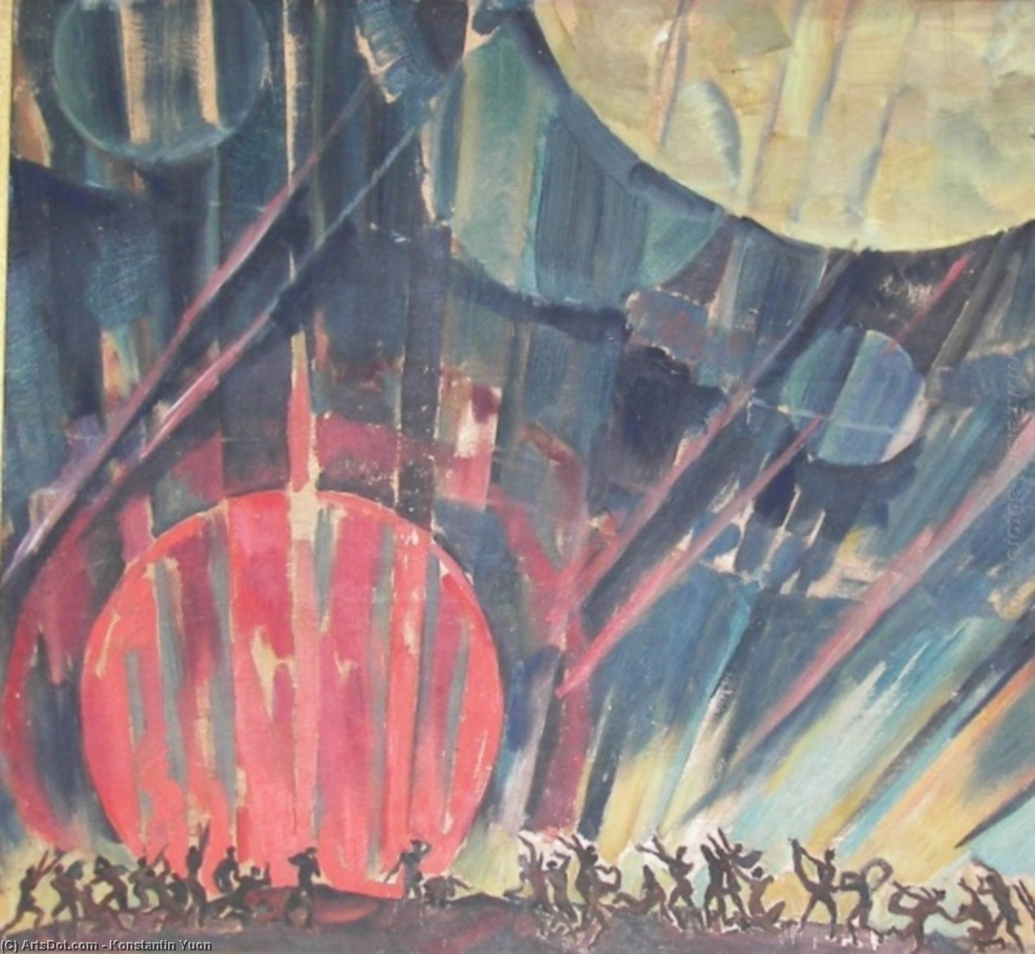 WikiOO.org - Енциклопедия за изящни изкуства - Живопис, Произведения на изкуството Konstantin Yuon - New Planet (New Planet's Borning)