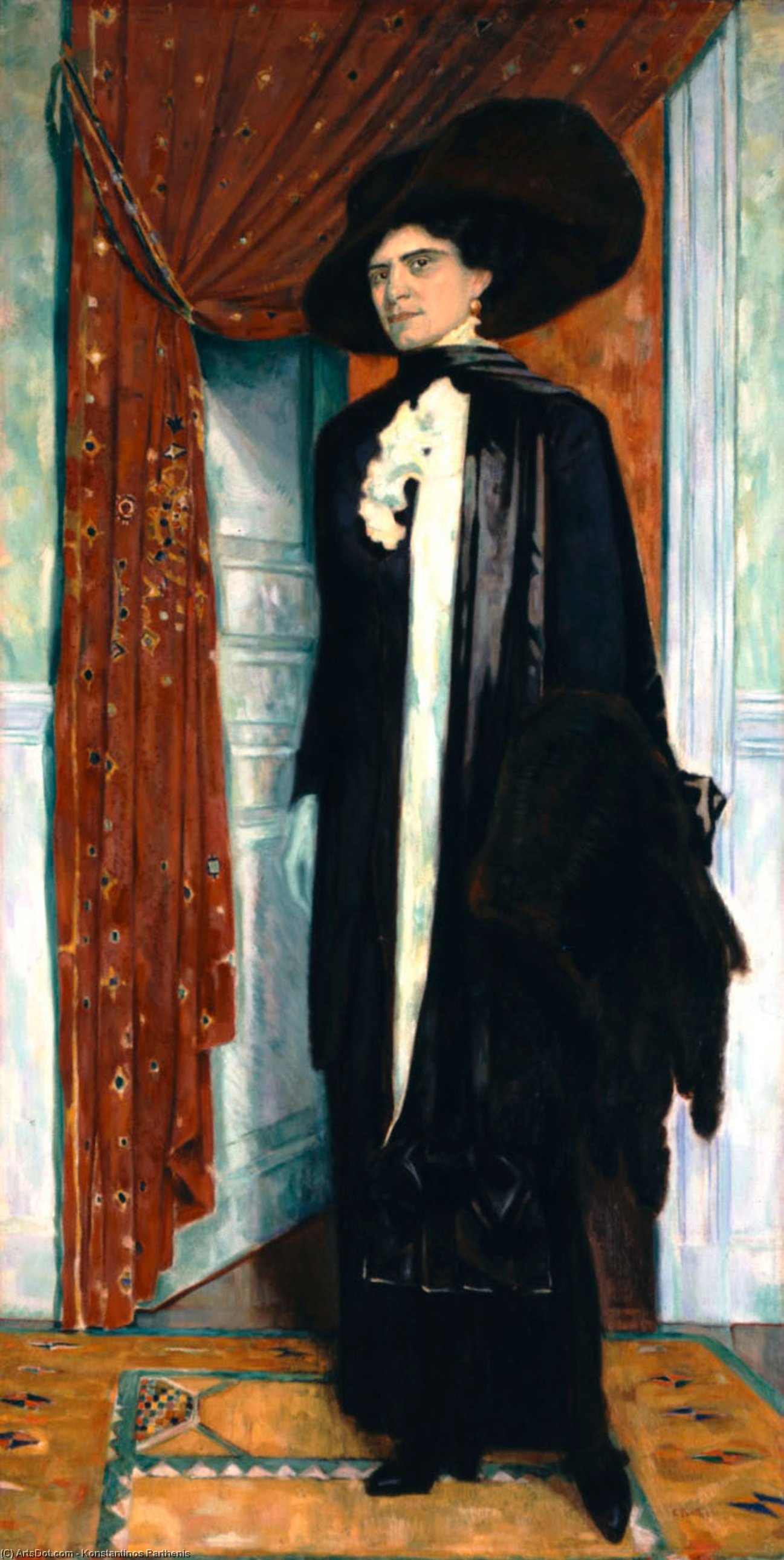 Wikioo.org - The Encyclopedia of Fine Arts - Painting, Artwork by Konstantinos Parthenis - Portrait of Julia Parthenis