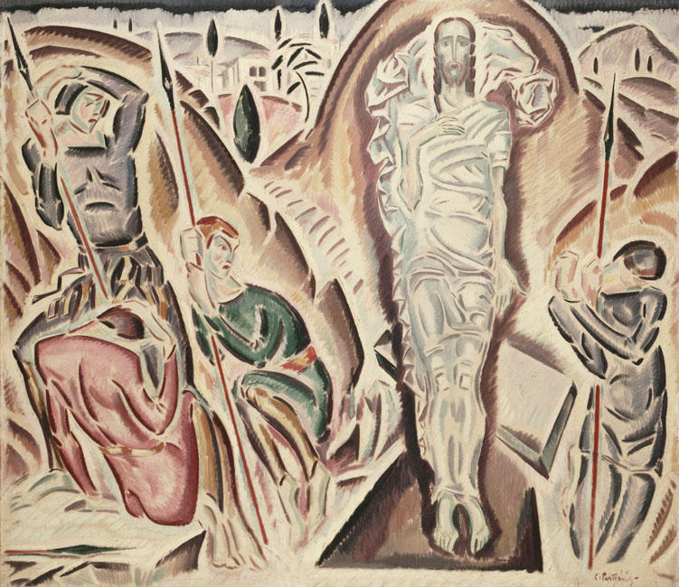 Wikioo.org - Die Enzyklopädie bildender Kunst - Malerei, Kunstwerk von Konstantinos Parthenis - der wiederauferstehung