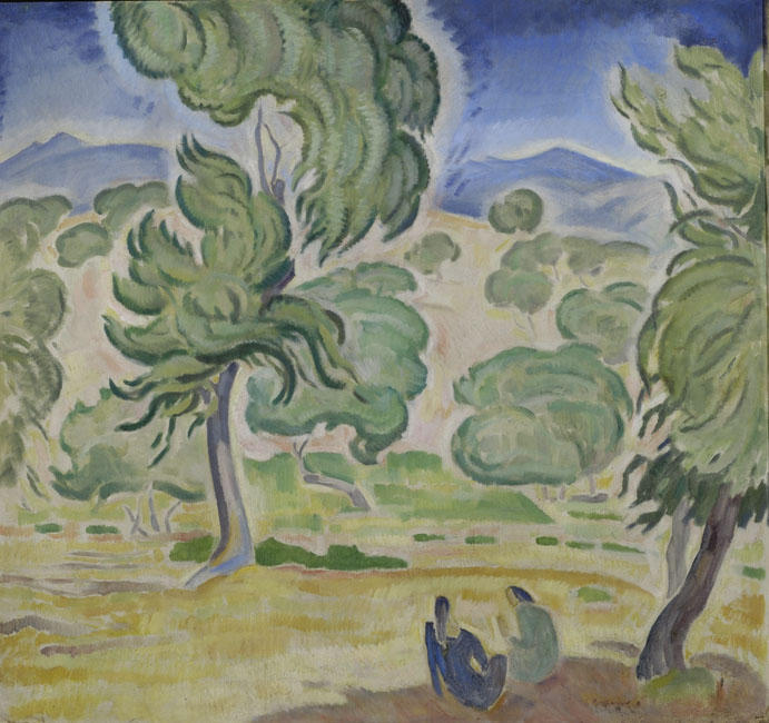 Wikioo.org - The Encyclopedia of Fine Arts - Painting, Artwork by Konstantinos Parthenis - Pine Trees on Kerkyra
