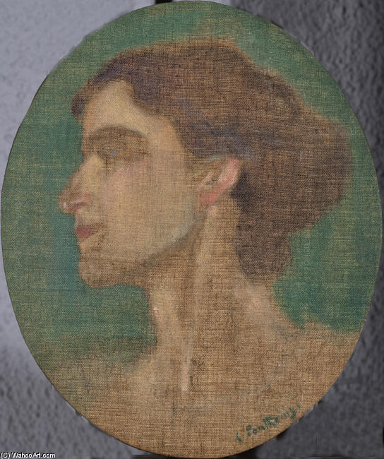 WikiOO.org - Encyclopedia of Fine Arts - Maľba, Artwork Konstantinos Parthenis - Portrait of Ioulia Partheni