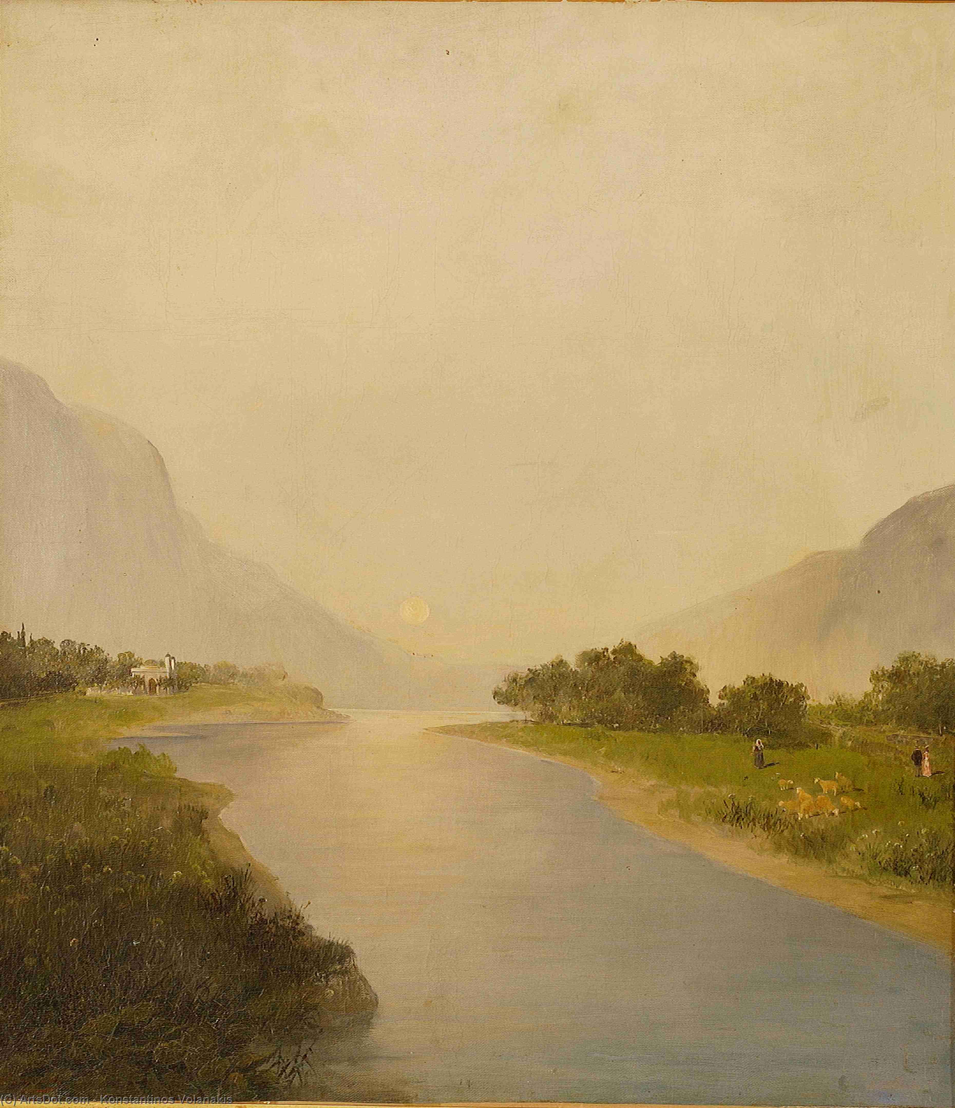 WikiOO.org - Encyclopedia of Fine Arts - Maleri, Artwork Konstantinos Volanakis - Before dusk